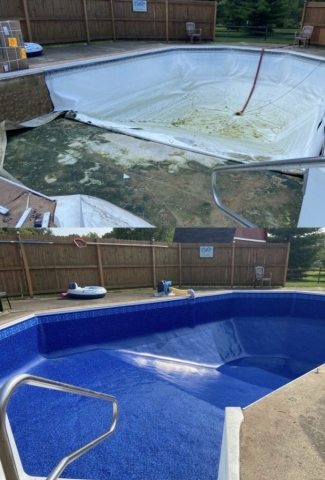 Inground Pool Liner Replacement Before & After