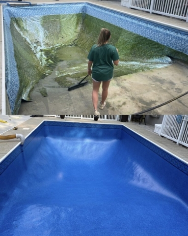 Inground Pool Liner Replacement Before & After