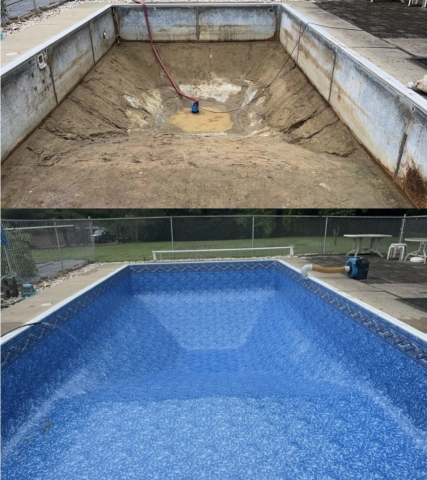 Inground Pool Liner Replacement Before & After