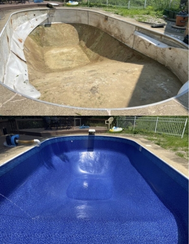 Inground Pool Liner Replacement Before & After