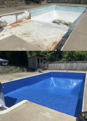 Inground Pool Liner Replacement Before & After