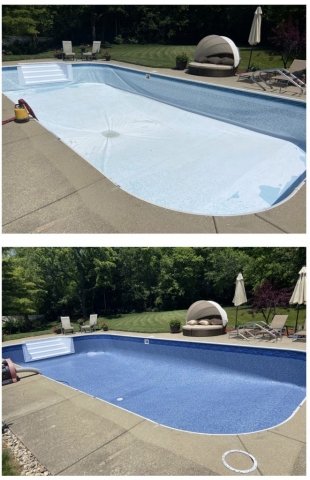 Inground Pool Liner Replacement Before & After