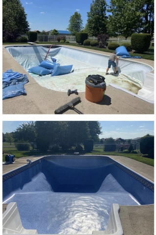 Inground Pool Liner Replacement Before & After