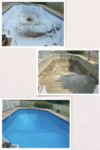 Inground Pool Liner Replacement Before & After